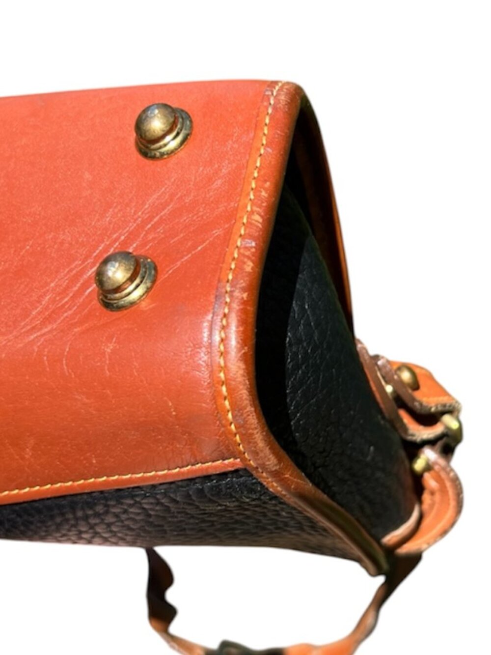 Vintage Dooney & Bourke AWL Black Brown Pebbled Leather Crossbody Bag USA - Picture 9 of 14